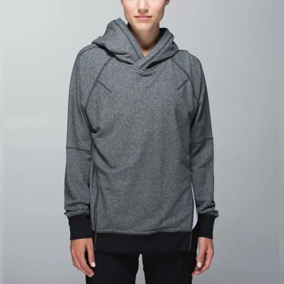 Lululemon Om & Roam Pullover Sz 4 In Heathered Speckled Black / Black - Picture 1 of 11